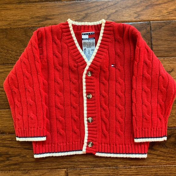 Tommy Hilfiger Other - NWT Tommy Hilfiger Red Cardigan Size 6-12 Months